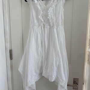 Ulla Johnson White Lace dress asymmetrical hem 0